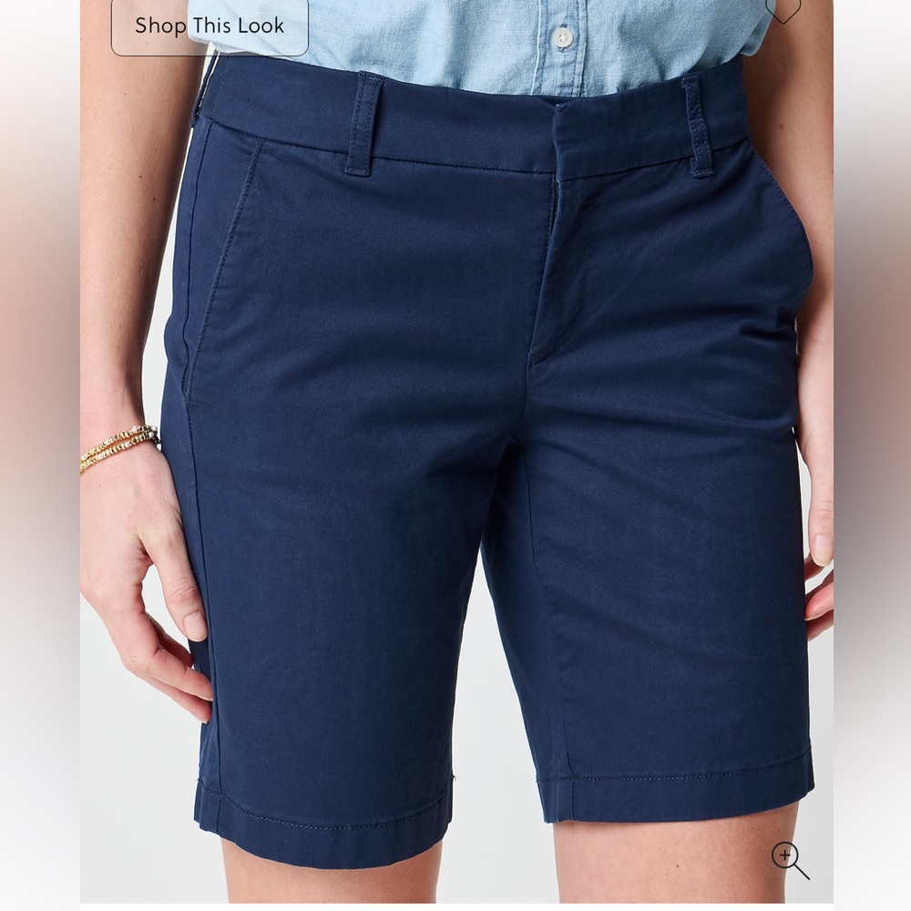 J. Crew Women's Frankie 9” Navy Bermuda Shorts - Picture 2 of 5